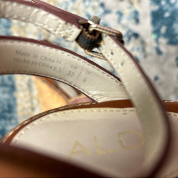 Aldo Tan Leather Strappy Platform Sandals 6.5 EUC - Picture 8 of 8